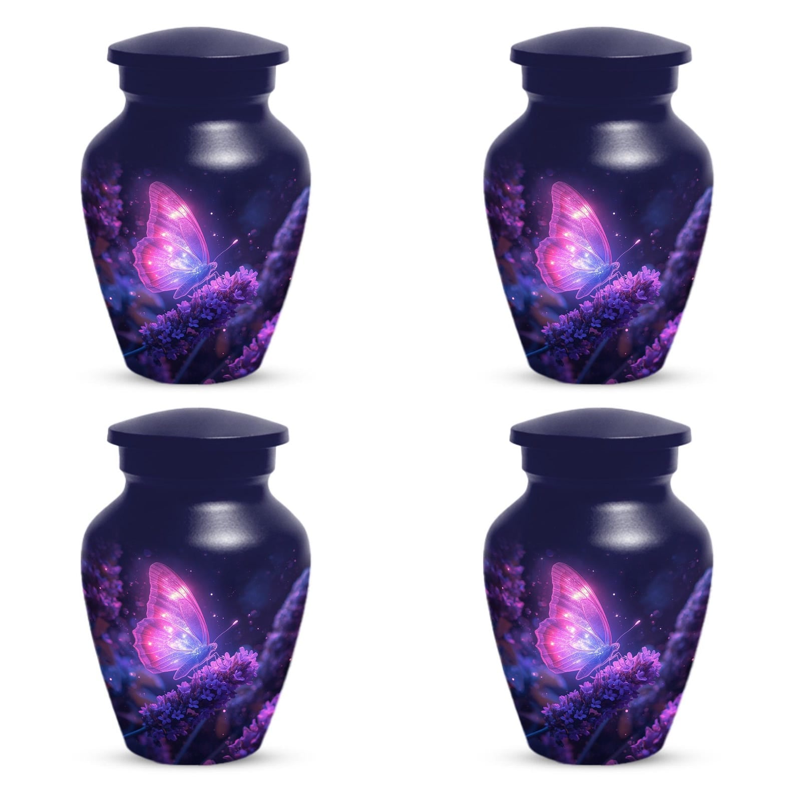 Purple Butterfly Urns For Ashes, Personalized Pink Small Keepsake Urn for Women
