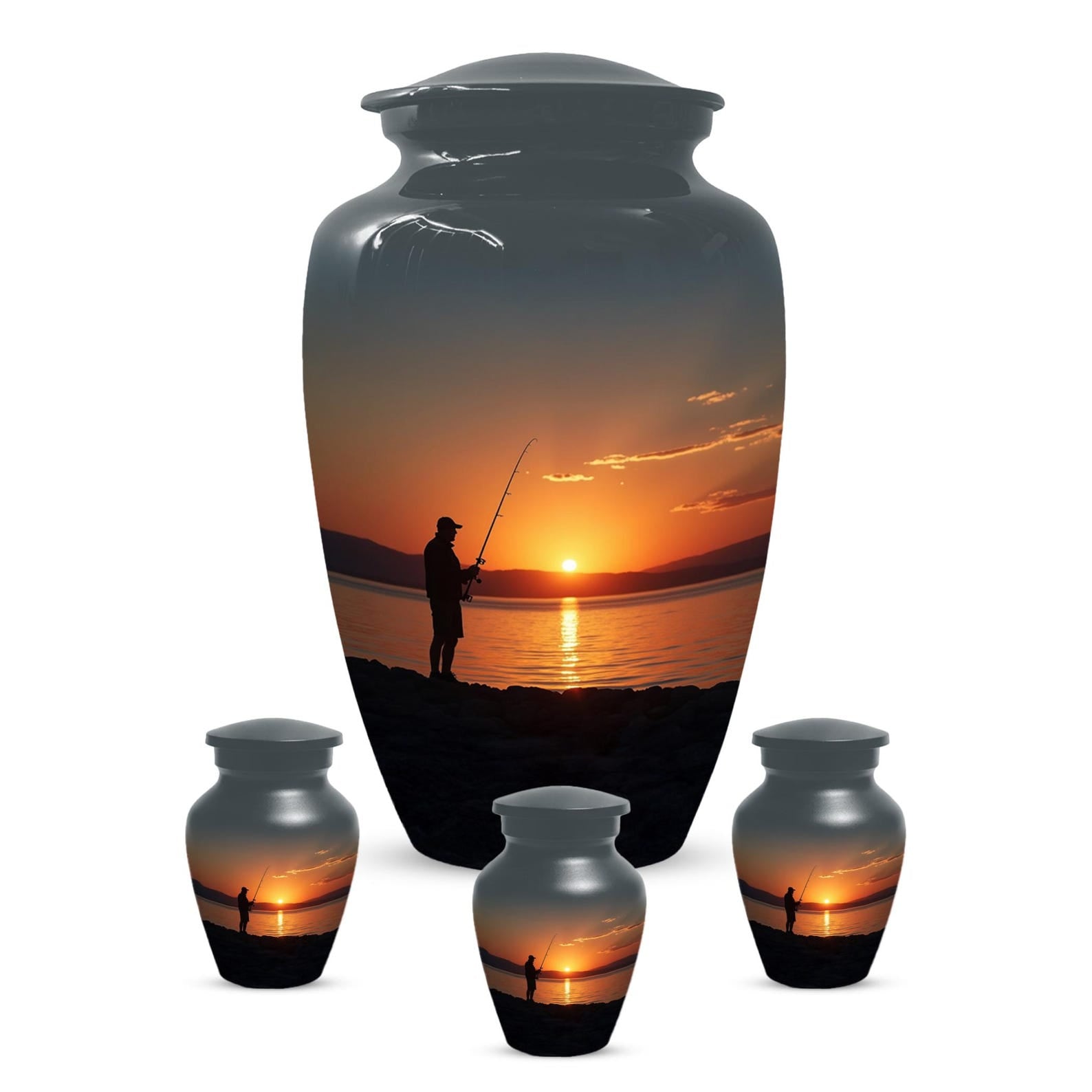 Fishing Urn for Dad | Personalized Fisherman Urns Adult Male Ashes