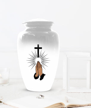 Praying Hands Religious Urn - Cross Urns For Human Ashes Male & Female