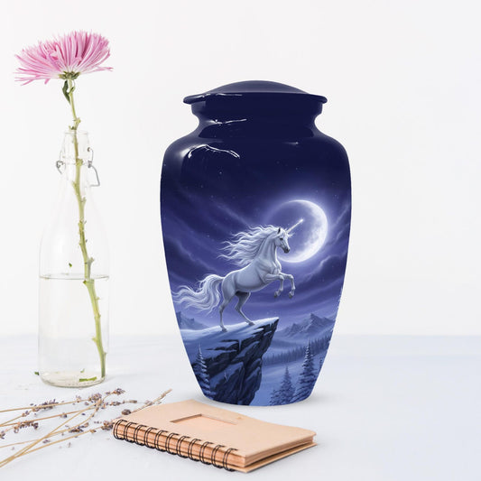 Unicorn Cremation Urn For Women | Purple Small Keepsake Funeral Urns for Mom Ashes