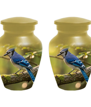 Blue Jay Urn For Ashes - Bird Cremation Keepsake Urns For Adults