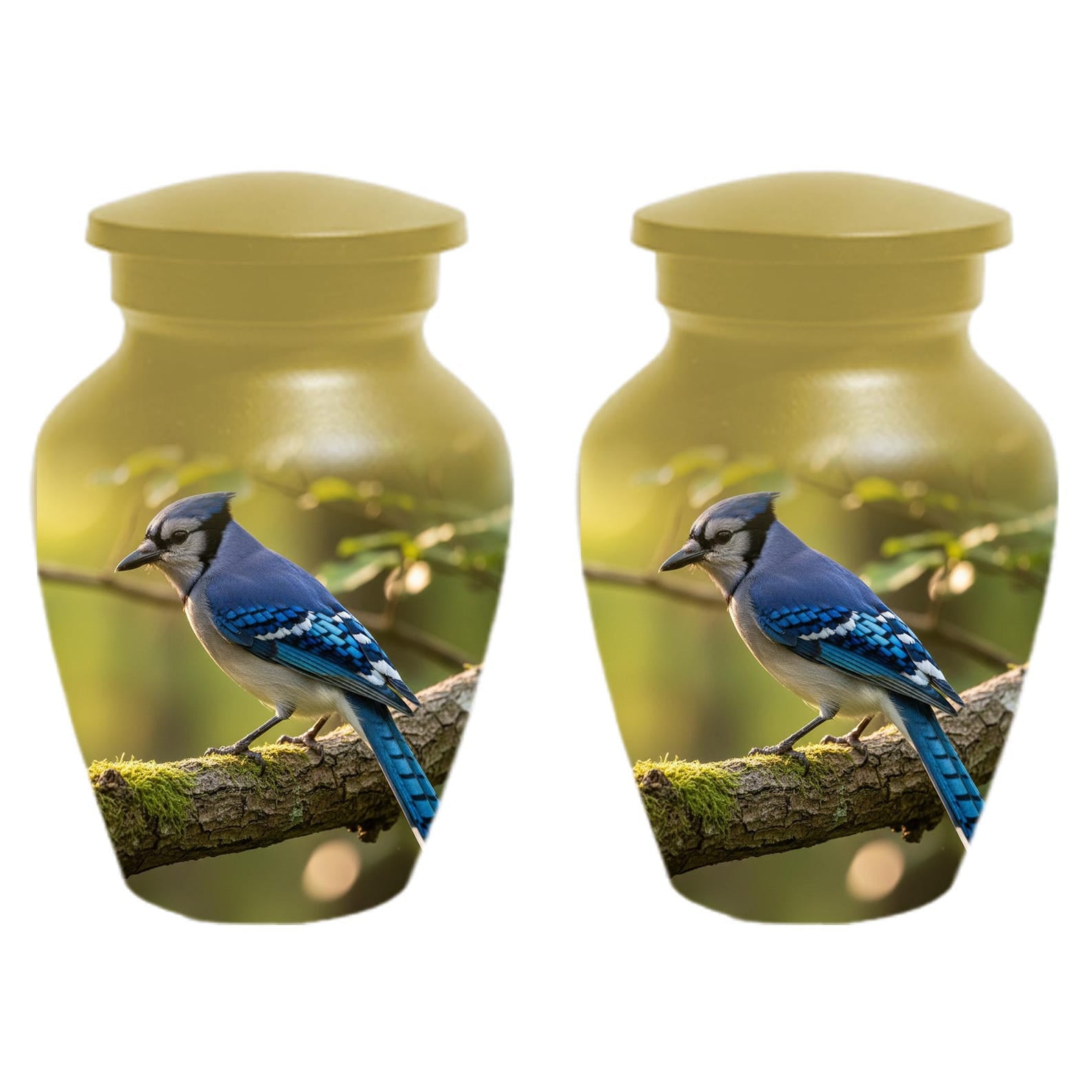 Blue Jay Urn For Ashes - Bird Cremation Keepsake Urns For Adults