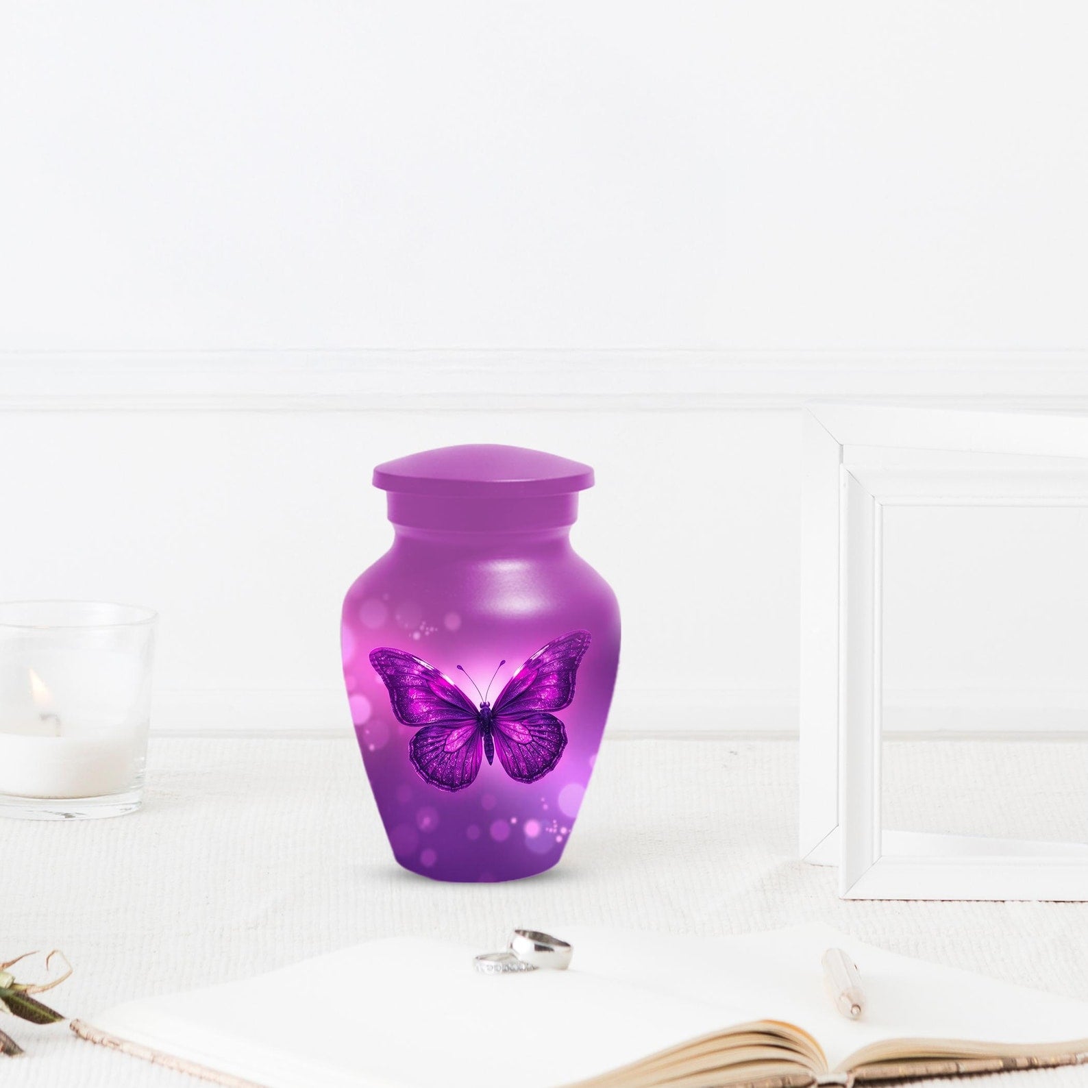 Pink Butterfly Urn for Mom - Pink Bird Urns For Adult Female Ashes