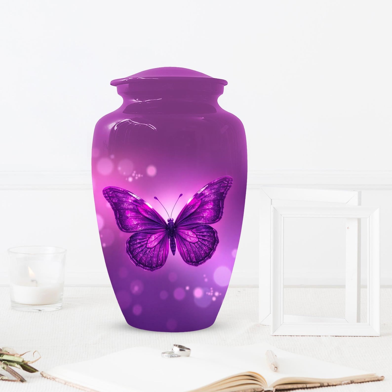 Pink Butterfly Urn for Mom - Pink Bird Urns For Adult Female Ashes