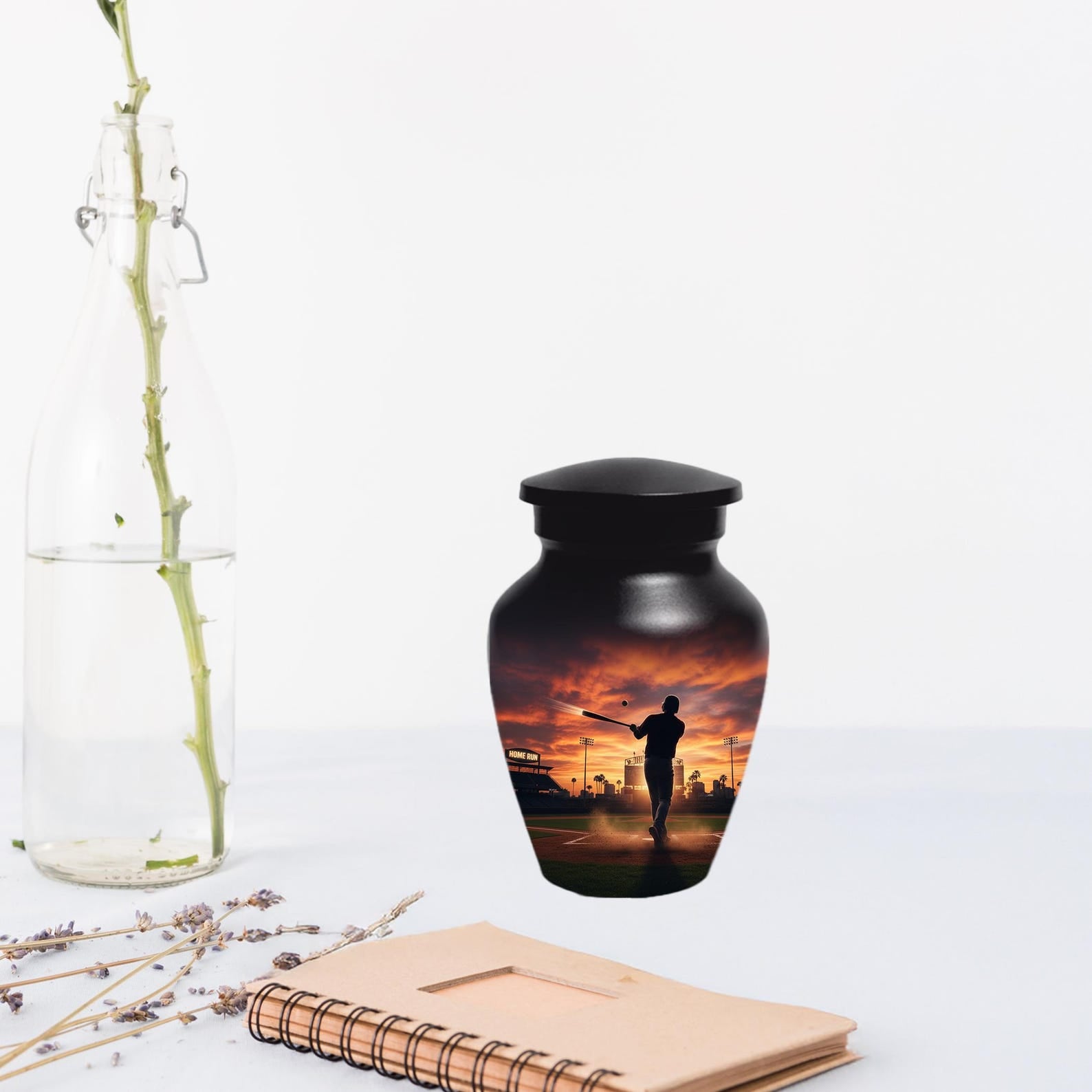 Baseball Player Urn for Dad, Stadium Keepsake Cremation Urns For Adult Male