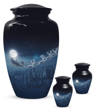 Chritmas Urn for Human Ashes | Santa Adult Male Urns | Small Keepsake For Men