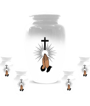 Praying Hands Religious Urn - Cross Urns For Human Ashes Male & Female