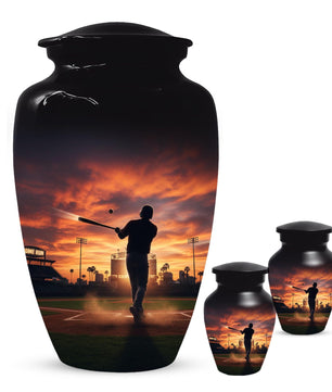 Baseball Player Urn for Dad, Stadium Keepsake Cremation Urns For Adult Male