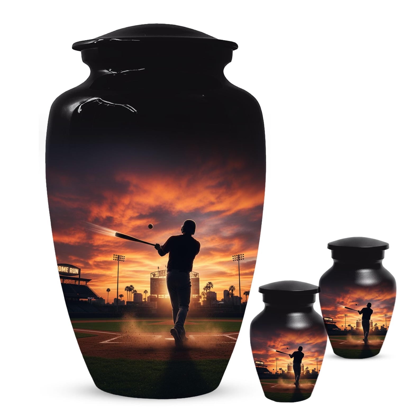 Baseball Player Urn for Dad, Stadium Keepsake Cremation Urns For Adult Male