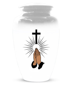 Praying Hands Religious Urn - Cross Urns For Human Ashes Male & Female