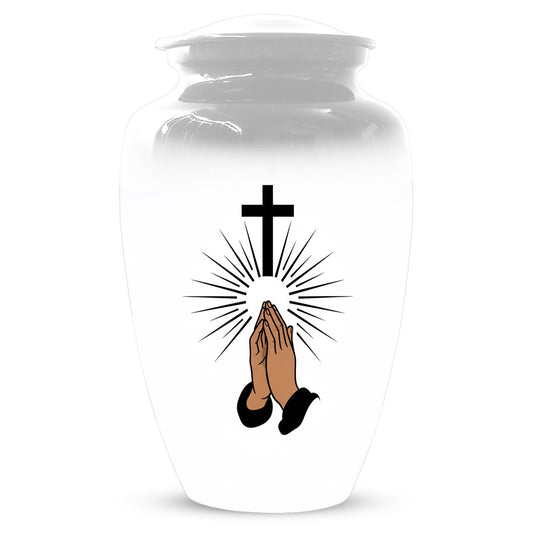 Praying Hands Religious Urn - Cross Urns For Human Ashes Male & Female