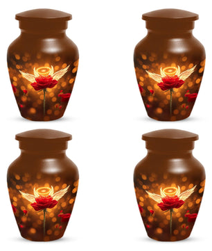 Red Rose Cremation Urn For Women - Personalized Flower Mini Keepsake Urns For Mom Ashes