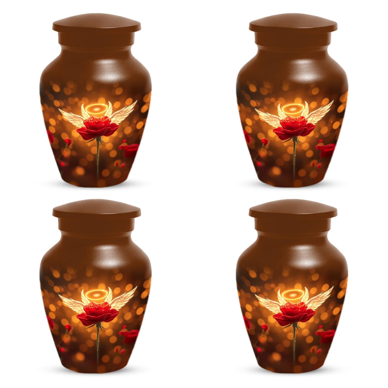 Red Rose Cremation Urn For Women - Personalized Flower Mini Keepsake Urns For Mom Ashes