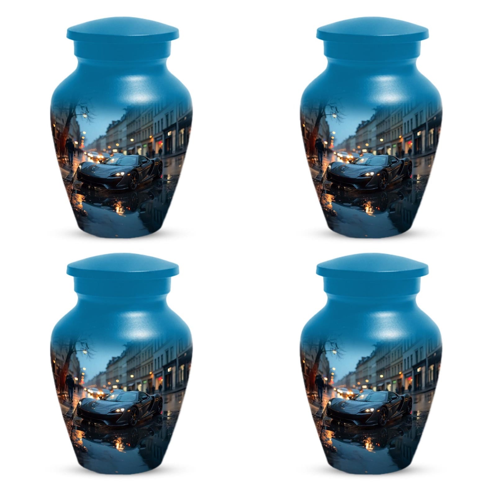 Black Car Cremation Urn For Adults | Mens Blue Urns For Human Ashes