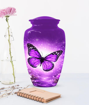 Purple Butterfly Urn For Mom - Cremation Urns For Women With Butterflies