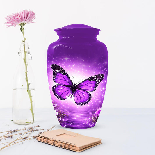 Purple Butterfly Urn For Mom - Cremation Urns For Women With Butterflies