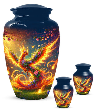 Rebirth Phoenix Urn For Human Ashes - Personalized Floral Mini Urns For Adults