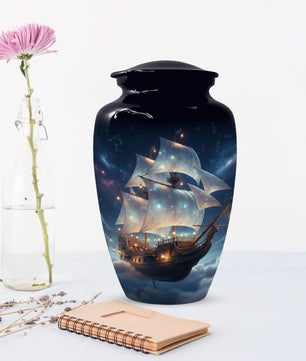 Sailboat Urns For Human Ashes | Heavenly Ship Custom Funeral Urn For Adults