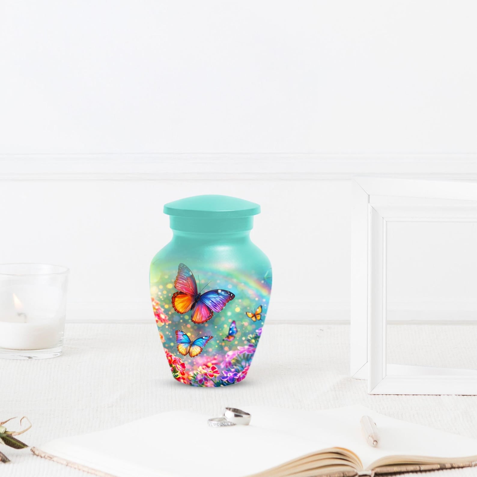 Large Butterfly Urn For Women - Flower Small Urns For Human Ashes Female
