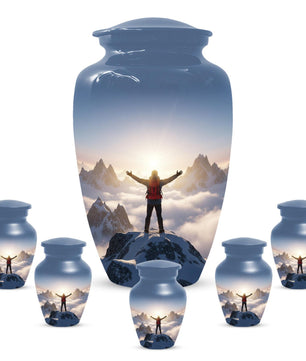 Hiking Urns For Adult Male | Mountain Cremation Urn for Human Ashes Cremains