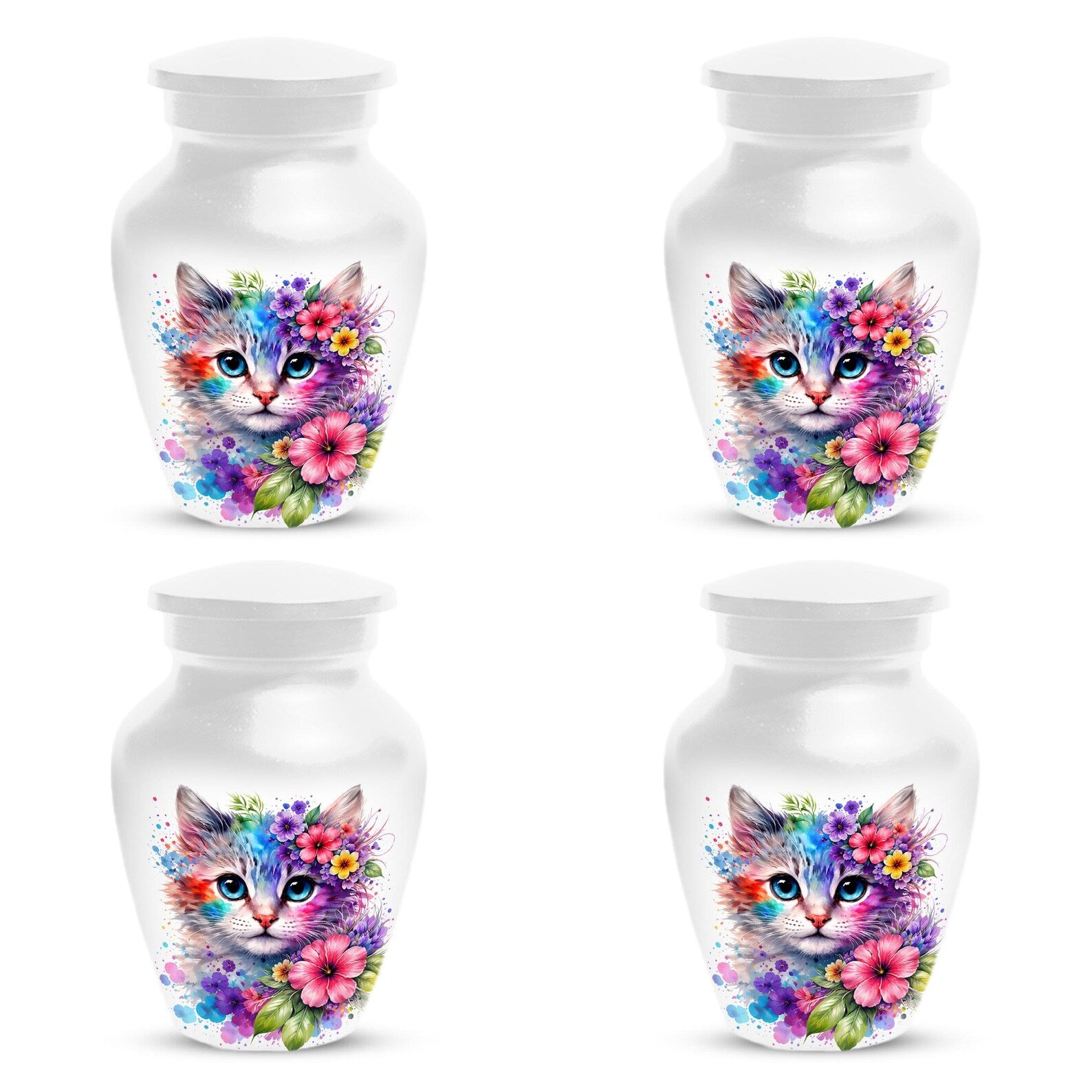 Cat Urn For Ashes - Floral Cremation Keepsake Mini Urns For Pet Remains