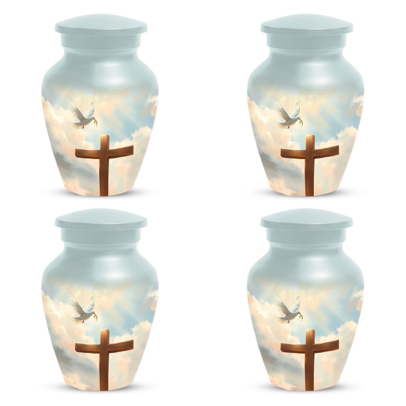 Dove Urn for Ashes - Celtic Cross Religious Urns For Adult Male & Female Ash