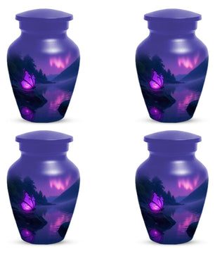 Pink Butterfly Urn for Female Ashes, Purple Cremation Mini Urns For Mom