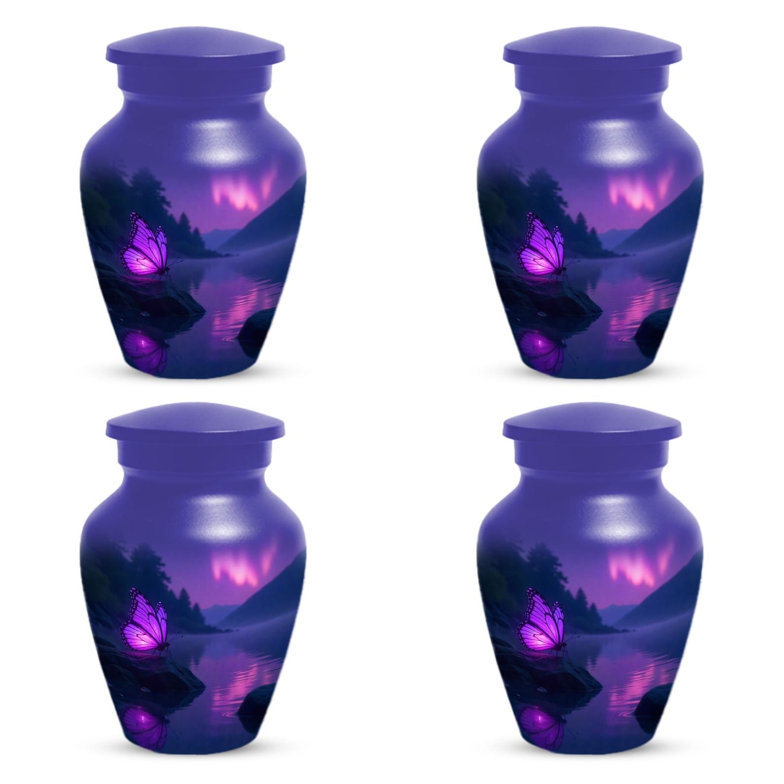 Pink Butterfly Urn for Female Ashes, Purple Cremation Mini Urns For Mom