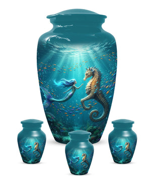 Mermaid Cremation Urn For Ashes Women | Ocean Keepsake Mini Urns For Female