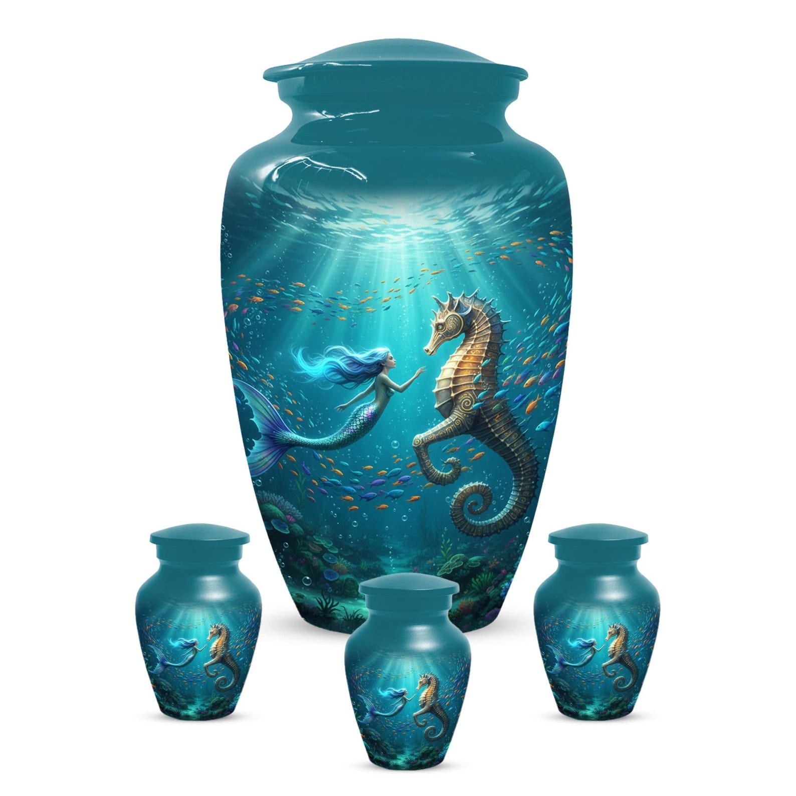 Mermaid Cremation Urn For Ashes Women | Ocean Keepsake Mini Urns For Female