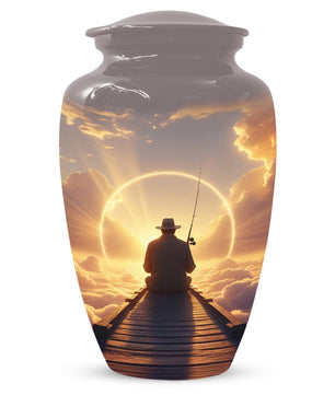 Gone Fishing in Heaven Urn for Dad | Custom Fisherman Memorial Urns For Male