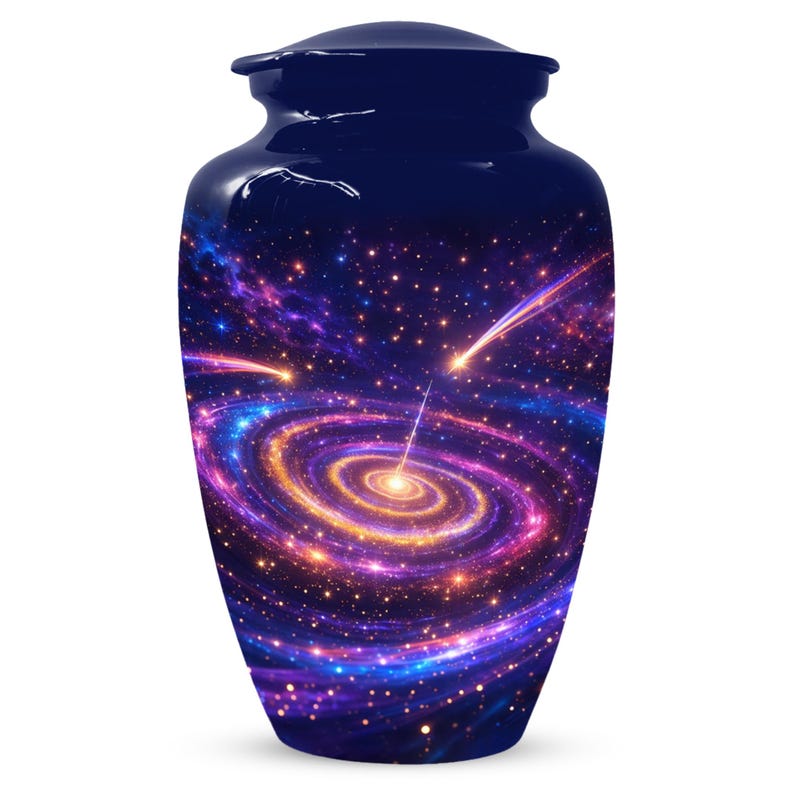Galaxy Urn For Human Ashes - Blue Memorial Urns For Adult Male & Female
