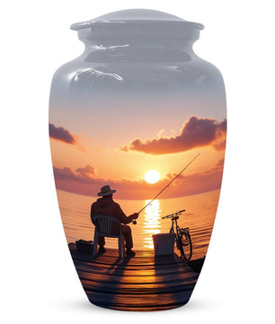 Gone Fishing Urns For Dad | Fisherman Cremation Urn For Adult Male Ashes
