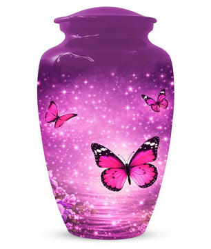 Pink Butterfly Urn For Women Ashes - Personalized Mini Urns For Adult Female