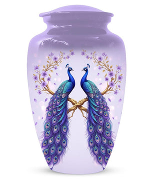Peacock Companion Urn For Human Ashes - Extra Large Couple Urns For Husband and Wife