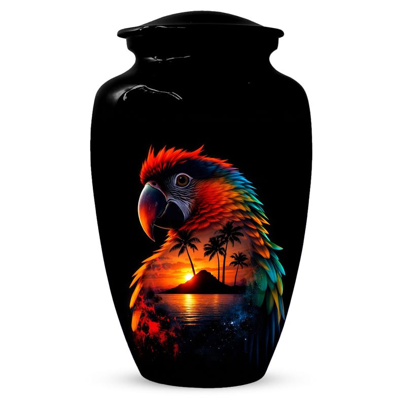 Parrot Urn For Human Ashes - Forest Artistic Urns For Adult Male and Female