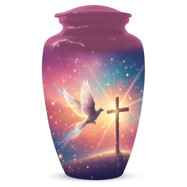 Dove Cremation Urn for Ashes - Cross Religious Urns For Male & Female Ash