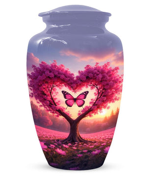 Pink Mini Butterfly Urn For Human Ashes - Tree Cremation Urns for Male & Female