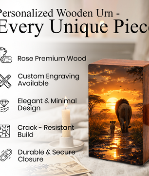 Lion Cremation Urn For Ashes Female - Animal Keepsake Urns For Mom and Dad