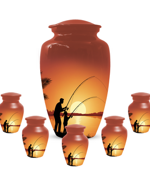 Fishing Urn for Dad, Gone Fishing Urn, Personalized Cremation Urn for Human Ashes