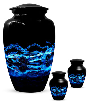 Blue Sports Car Urn for Dad – Custom Car Keepsake Urns for Human Ashes