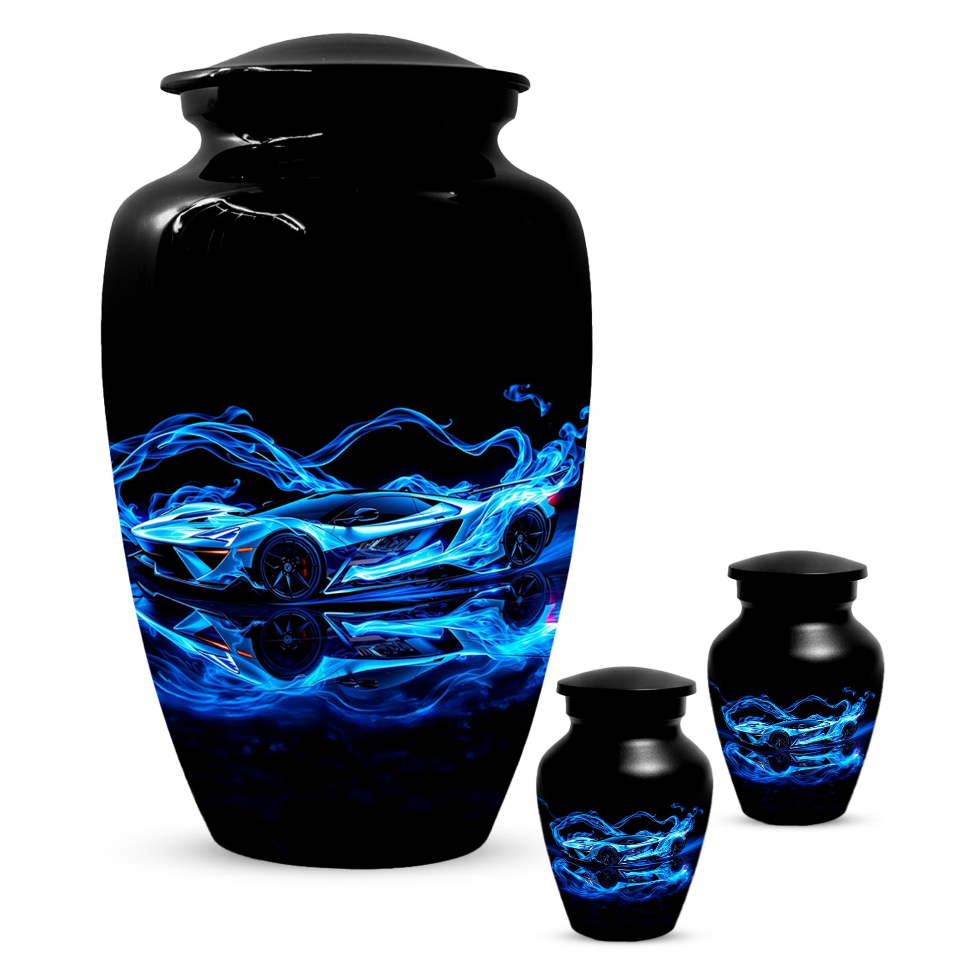 Blue Sports Car Urn for Dad – Custom Car Keepsake Urns for Human Ashes