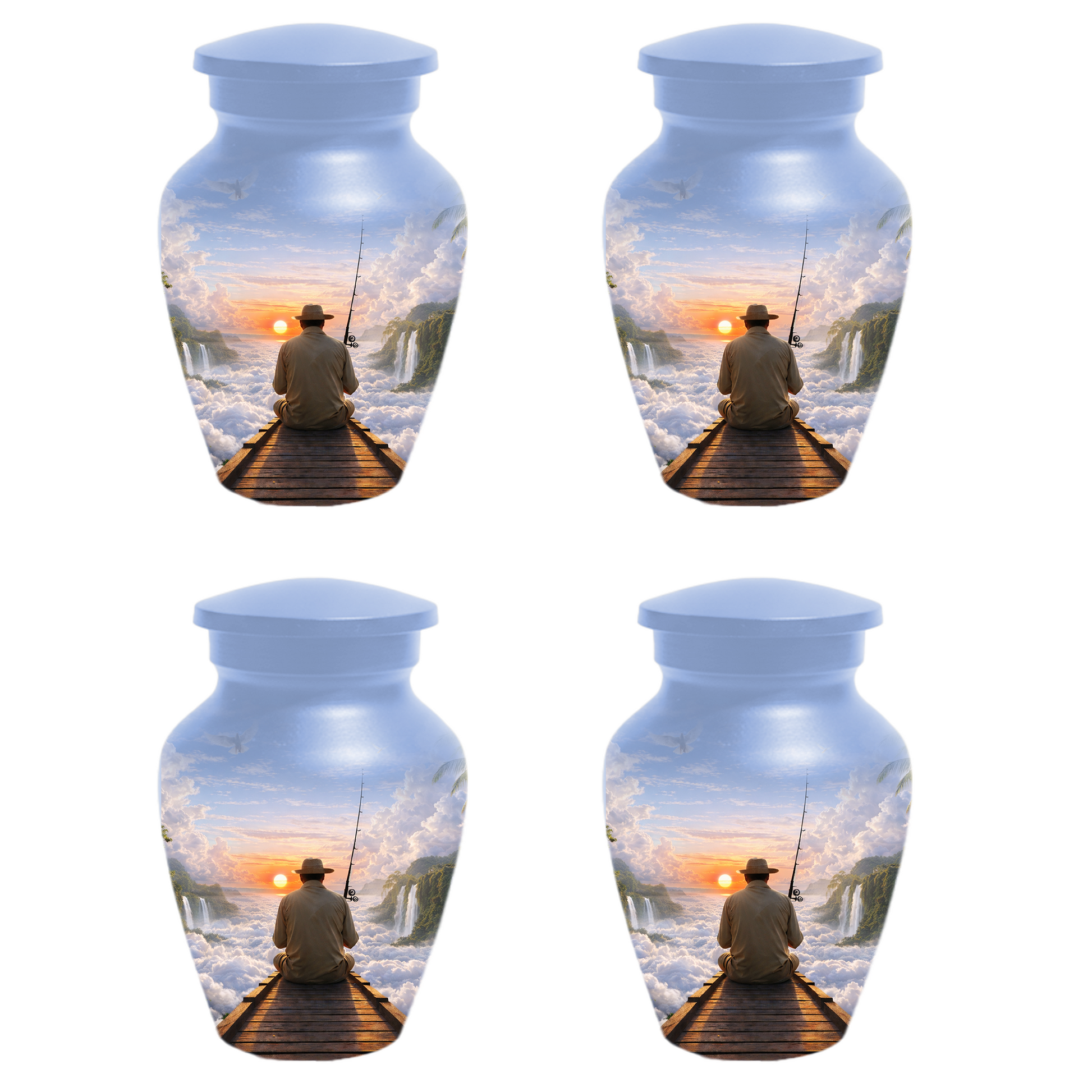 Fishing Memorial Urn for Human Ashes, Fisherman Cremation Urn