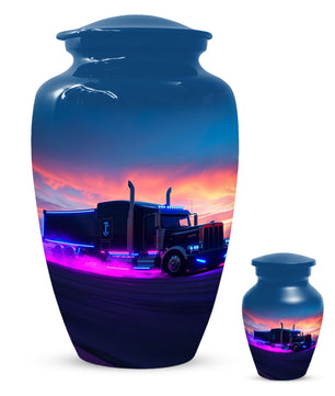Personalized Semi Truck Urn for Dad – Custom Truck Driver Cremation Urns for Ashes