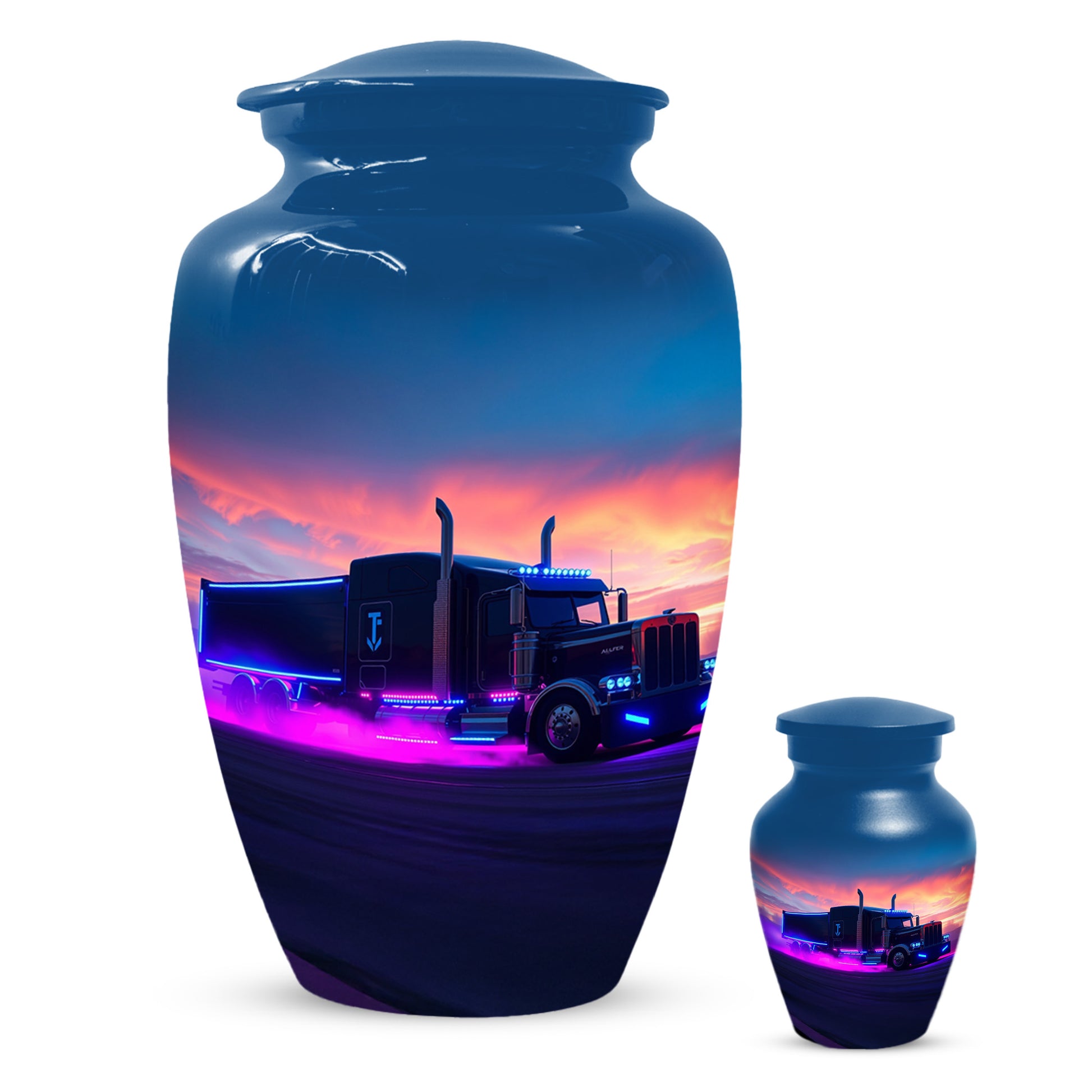 Personalized Semi Truck Urn for Dad – Custom Truck Driver Cremation Urns for Ashes