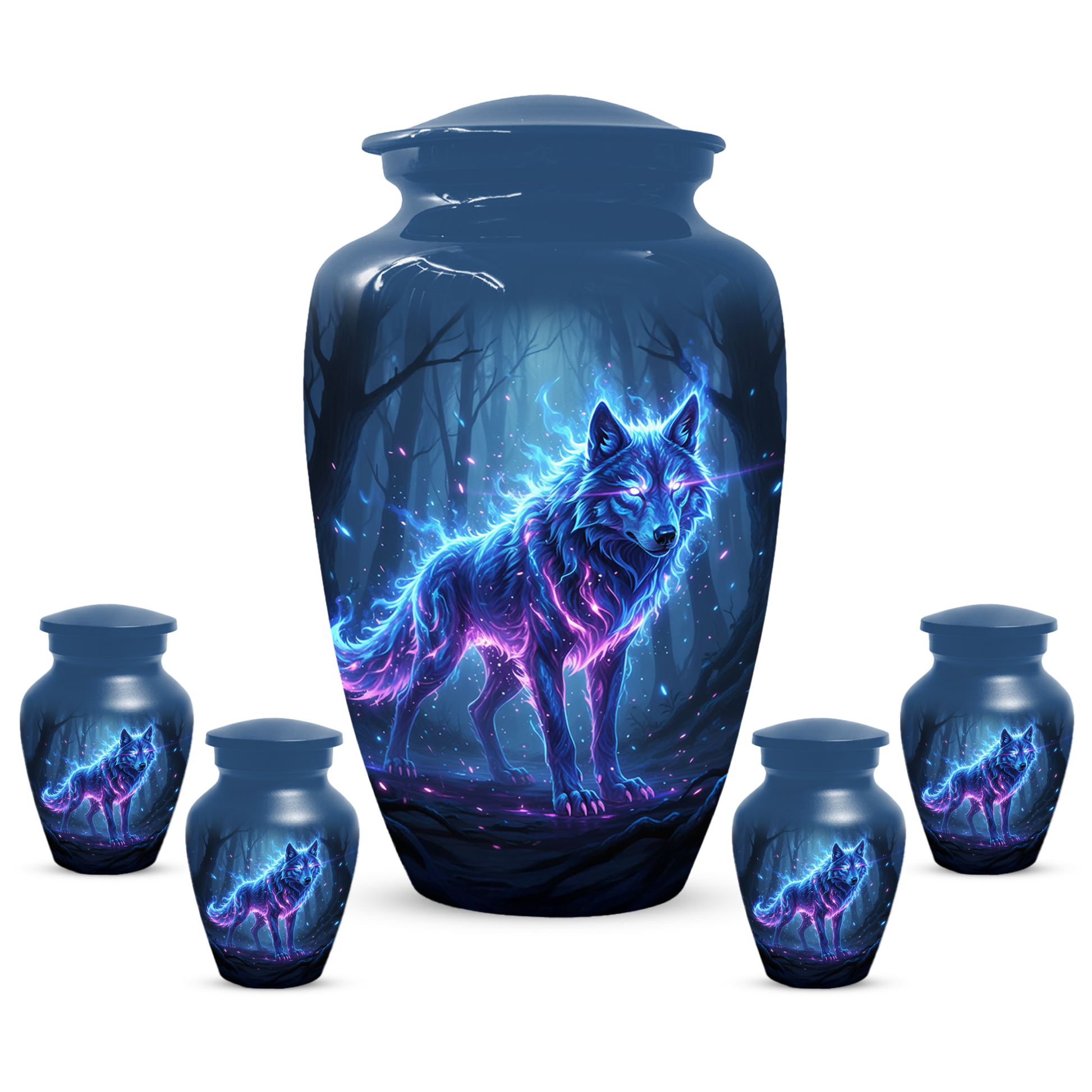 Personalized Wolf Cremation Urn for Dad – Mystical Wolf Keepsake Urns for  Human Ashes