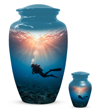 Personalized Scuba Diving Urn for Dad – Custom Diver Cremation Urns  for Male Ashes
