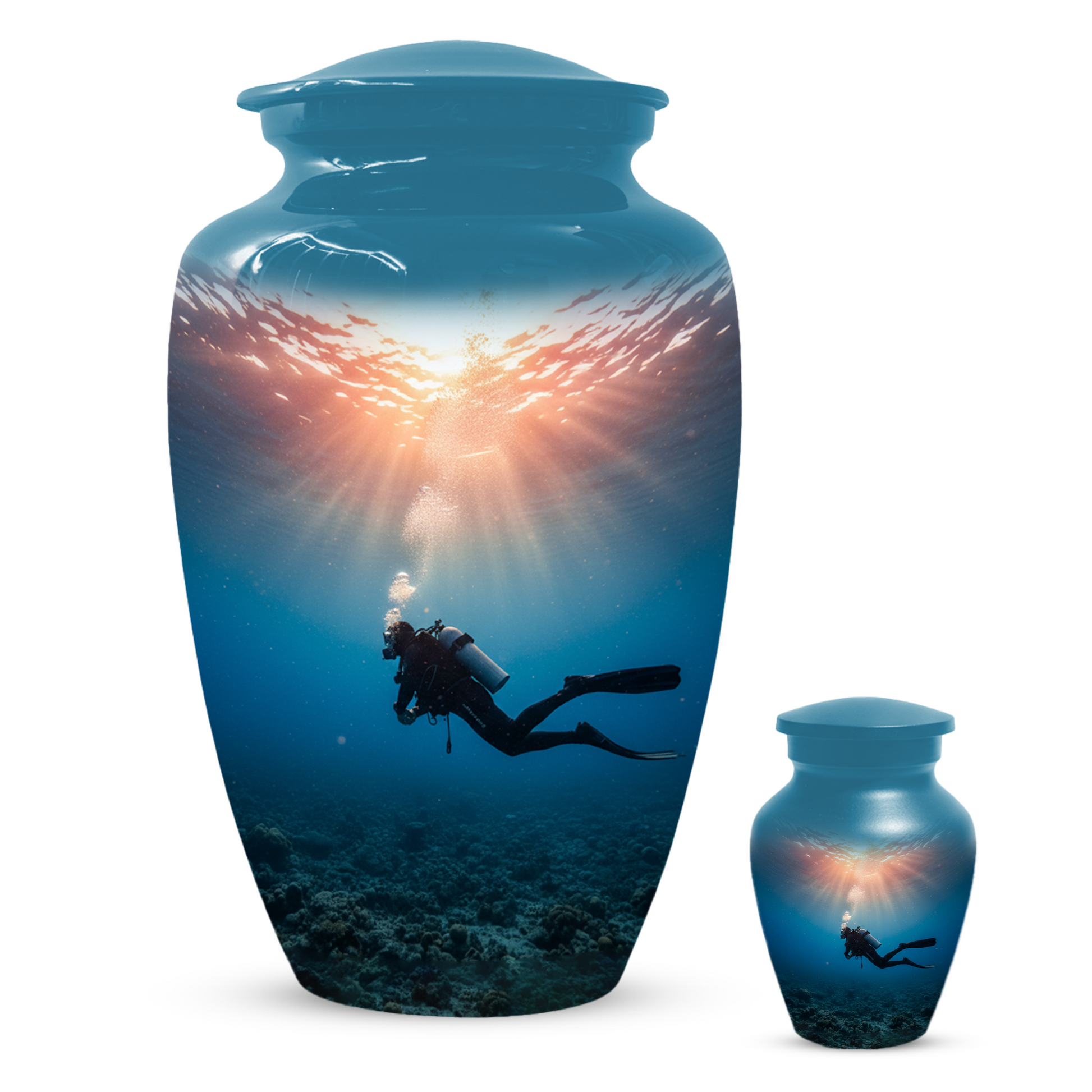 Personalized Scuba Diving Urn for Dad – Custom Diver Cremation Urns  for Male Ashes