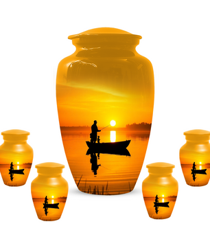 Fishing Urn for Dad, Gone Fishing Urn, Fishing Cremation Urn for Human Ashes