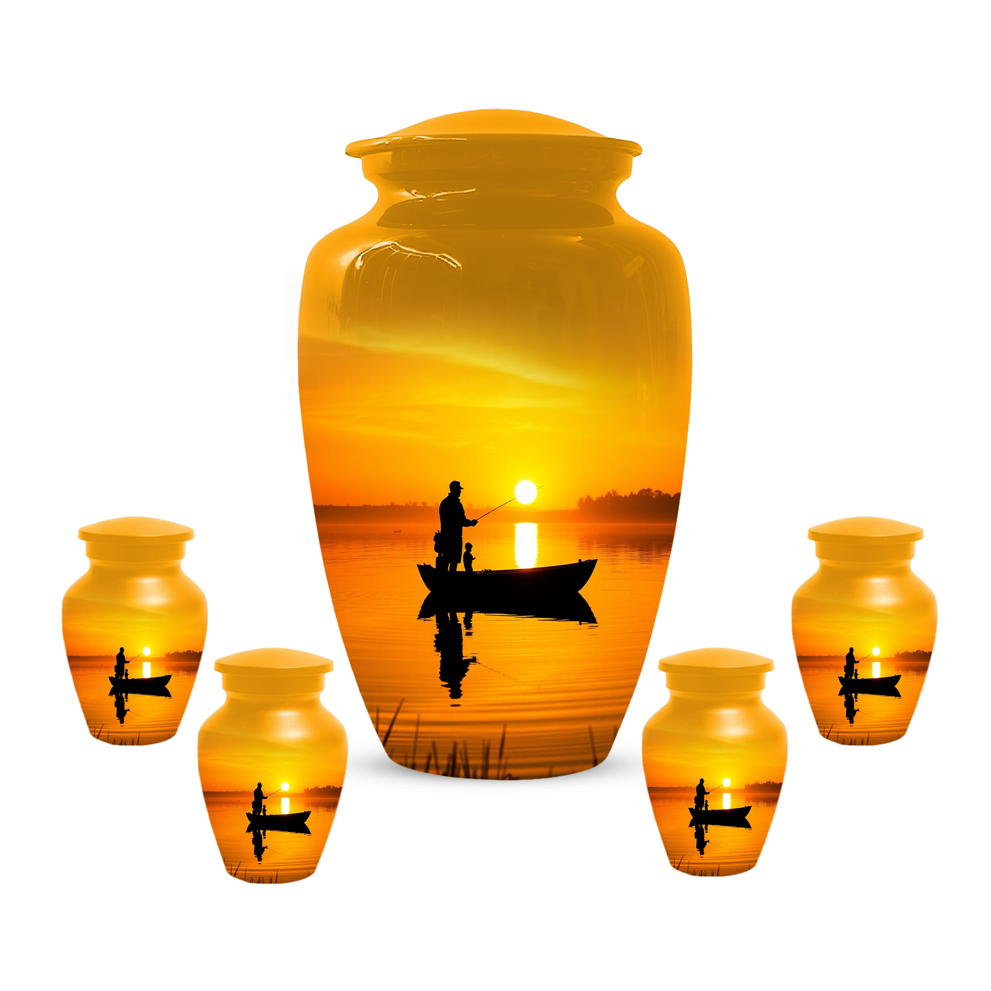 Fishing Urn for Dad, Gone Fishing Urn, Fishing Cremation Urn for Human Ashes